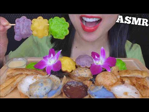ASMR KHANOM KHROK *COCONUT RICE PANCAKE (EATING SOUNDS) LIGHT WHISPERS | SAS-ASMR