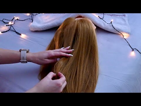 ASMR | Relaxing Hair Play and Hair brushing (whisper) #asmr