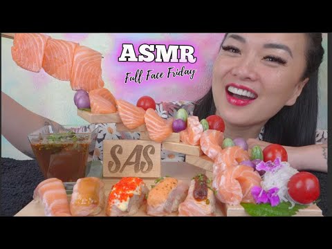 ASMR SALMON SASHIMI MY FAVOURITE WAY (EATING SOUNDS) LIGHT WHISPERS | SAS-ASMR