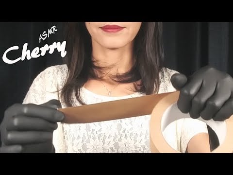 【ASMR】Sticky Tape Sounds with Rubber Gloves(No Talking) 고무 장갑으로 끈적 끈적한 테이프 소리 / ガムテープとゴム手袋の音