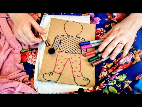 Cardboard & Crinkles ASMR {Brushing, Personal Attention, Visual Meditation, Tracing, Soft Spoken}