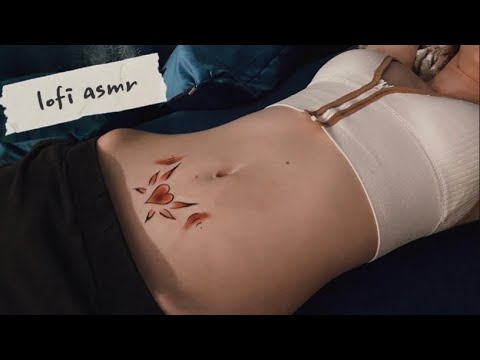 АСМР тест на чувствительность, рисую на животе//asmr belly touch(whisper, lofi)