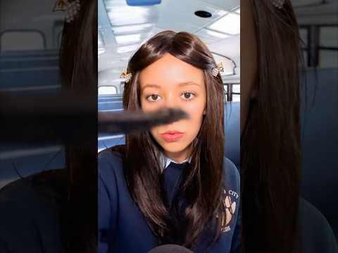 Your “friend” Mean Girl does your makeup 😉✨🚌 #asmr #satisfying #makeup #roleplay