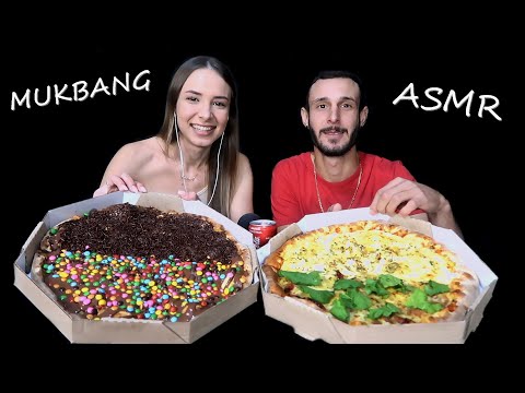 ASMR MUKBANG - PIZZA SALGADA E DOCE 🍕 (irmãos tripa ataca novamente)