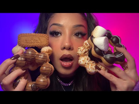 ASMR EATING MOCHI DONUTS FROM NYC 🍩😍🤤