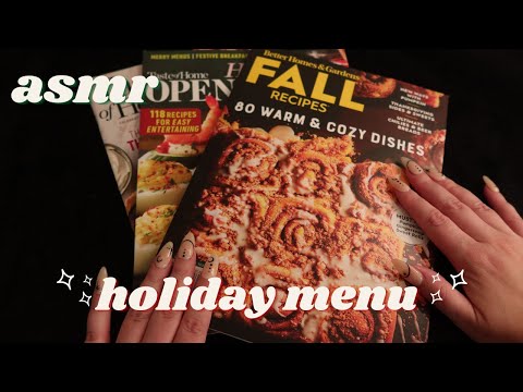 ASMR Holiday Menu Planning 🥧🍷 Soft Spoken to Whisper 📚 Magazine Flip Through