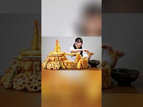 ASMR Japanese Tempura Platter #asmrsounds #eatingsounds #mukbang