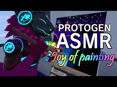 (Furry ASMR) The joy of painting with a protogen [Bob Ross style]