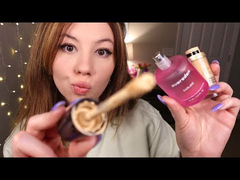 ASMR| Doing Your Makeup + Hair For Sleep FAST💗 (Whispered, Up Close)