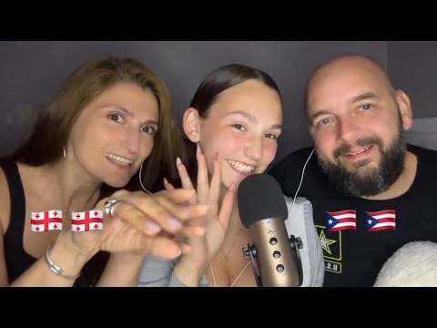 My parents try Asmr for the first time 💕( Georgian 🇬🇪 vs Spanish 🇵🇷)