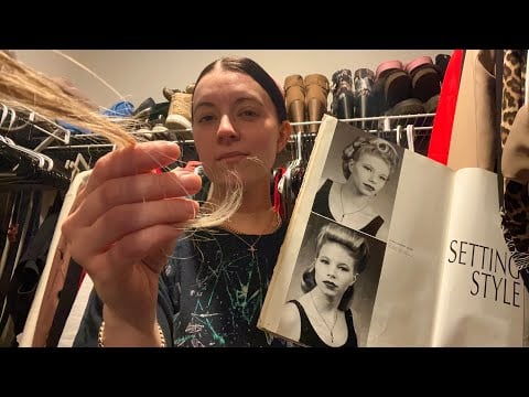 ASMR Doing Your Hair in Roller Curls (real hair sounds, brushing, sectioning, clipping)