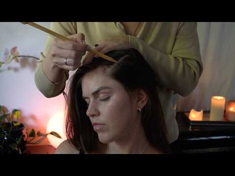 POV ASMR Spa Experience 🌙  Hair Play, Scalp Massage/Check, Back Scratching (Whisper/Soft Spoken)