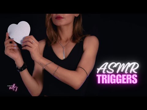 ASMR | Tapping, Rubbing & Scratching | ASMR Triggers | Paper, Dried Flowers, Leather... (No Talking)