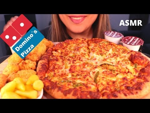 ASMR DOMINO'S MEGA COLLAB MUKBANG *BIG BITES* (NO TALKING) EATING SOUNDS | Mandy Foods ASMR