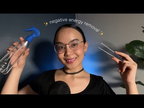 ASMR Negative Energy Removal✨ (gripping,visual plucking & cutting,massage)
