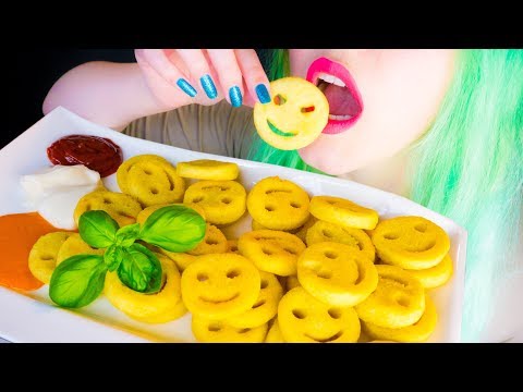 ASMR: Crunchy & Yummy Potato Smiley Fries ~ Relaxing Eating Sounds [No Talking|V] 😻