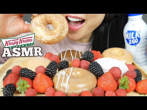 ASMR KRISPY KREME DONUTS + FRESH FRUITS (EATING SOUNDS) NO TALKING | SAS-ASMR