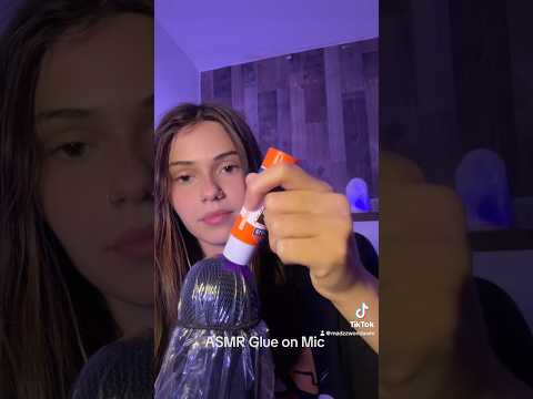 ASMR glue on mic🎙️ #sticky #asmrsounds #fyp #fypシ゚ #foryou #triggers #relaxing #tingles #asmr