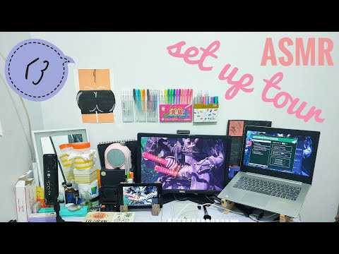 ASMR | Home Office/Set Up/Desk Tour (Lofi, Whispers, Soft Spoken)