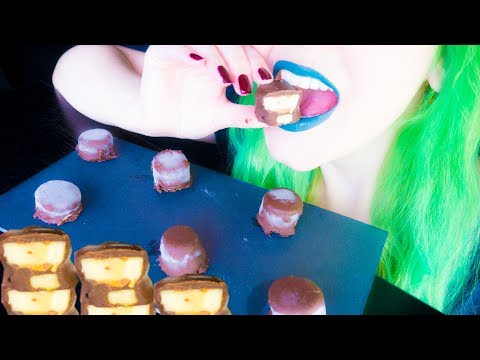 ASMR: Icy Peanut Butter & Banana Chocolates ~ Relaxing Eating Sounds [No Talking | Vegan] 😻