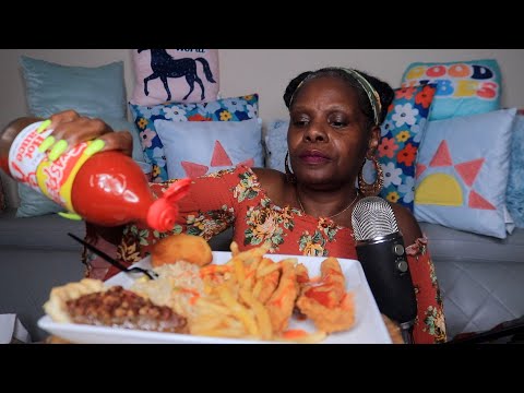 PECAN PIE SEASONED FISH FRIED RICE ASMR EATING SOUNDS
