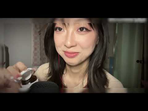 ASMR🎧｜Various objects hitting, scratching, and brushing the microphone at fast and slow speeds