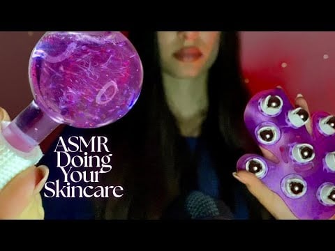 ASMR Friend Does Your Skincare✨(personal attention, layered sounds, lotion, face massage) 