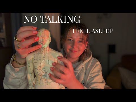 ASMR acupuncture doll tapping & scratching sounds (no talking, full body)