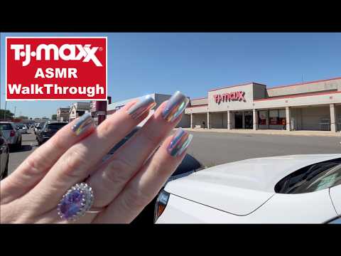 ASMR Gum Chewing TJ Maxx Store Walk Through | Whispered Voice Over
