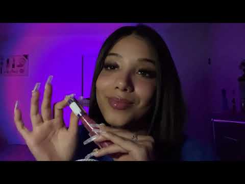 ASMR| Lipgloss pumping & application 👄(Mouth sounds, makeup sounds..)