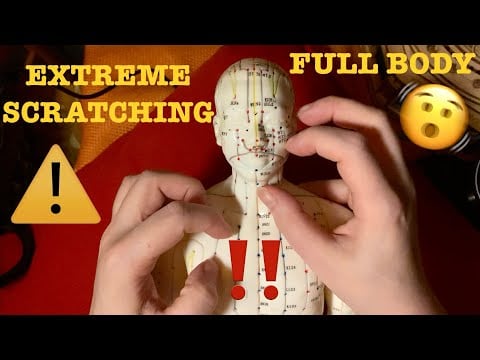 ASMR|⚠️EXTREME FAST AGGRESSIVE SCRATCHING FULL BODY ACUPUNCTURE DOLL. BONUS SCOOOP SCOOOP ON NAPE!