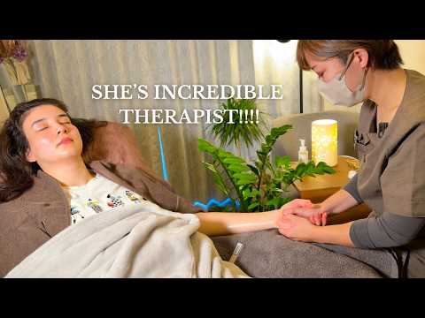 ASMR SHE MADE ME SNORE THE WHOLE TIME (DRY HEAD AND ARM MASSAGE WAS SOOO RELAXING)