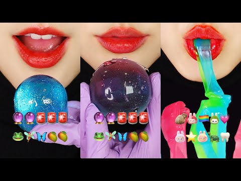 4MINS VERTICAL VIDEO ASMR GLASS JELLY ASMR 🔮 UNDRIED KOHAKUTO ASMR FRUITS JELLY ASMR