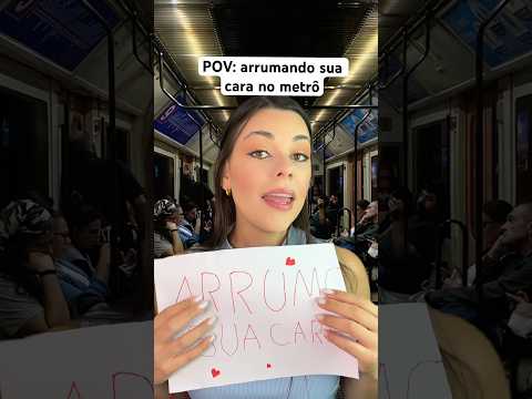 POV: arrumando sua cara no metrô #asmr #humor #comedia #shorts
