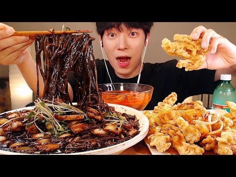 MUKBANG ASMR|쟁반 짜장면과 탕수육,짬뽕 먹방 |チャパゲティ Black Bean Noodles Eatig sounds [SIO ASMR 시오]