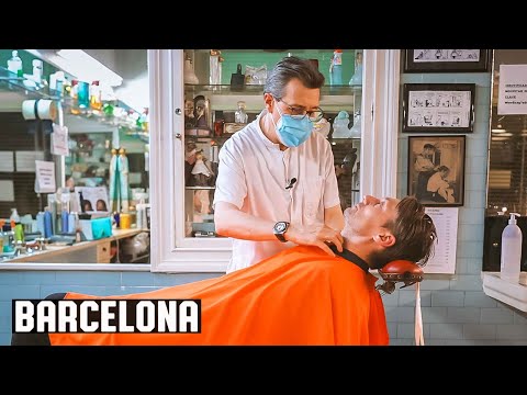 💈Wet Shave By 2nd Generation Barber In Old School 1920s Spanish Barbershop | Barcelona
