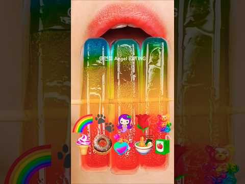 @AngelEATING777 asmr RAINBOW JELLY EMOJI FOOD 무지개 젤리 먹방 eating sounds(SPED UP)