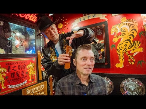 💈 Dazzling Ducktail Haircut At The Iconic Blue Velvet’s Barbershop | Hiroshima Japan