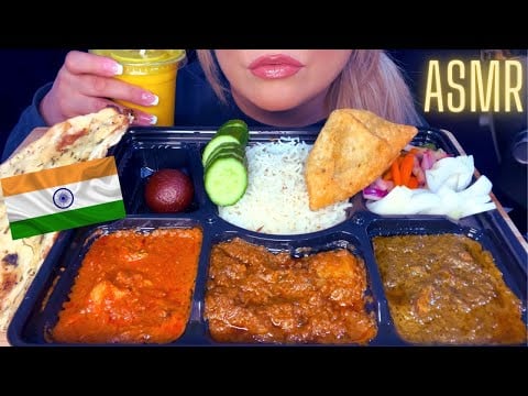 ASMR INDIAN FOOD MUKBANG 먹방 THALI (No Talking) EATING SOUNDS | Mandy Foods ASMR