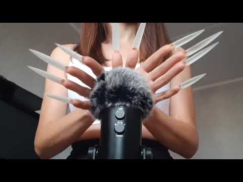 ASMR Long Extreme Nails Mic Scratching