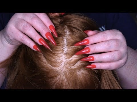 ASMR Scalp Check with Long Nails (Scalp Scratching, Whispering, Close Up) Mom Roleplay