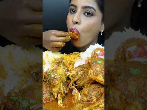 ASMR Eating Spicy Chicken Tangdi Curry,Chicken Liver Curry,Rice,Fry Big Bites ASMR Eating Mukbang