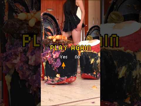 Bare Feet Crushing Food in High Heels: Pea vs. Beef! Oddly Satisfying! ASMR