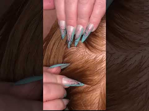 ASMR Scalp Check with Long Nails (NO TALKING) (Scalp Scratching) #asmr #shorts