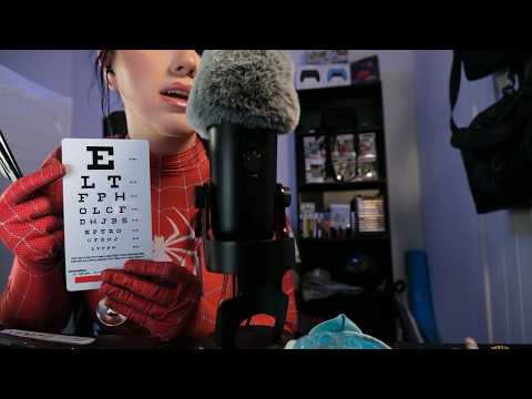 ASMR Spider-Man Eye Test 🕷️ Soft Spoken, Lip Gloss Sounds & Relaxing Tapping for Sleep