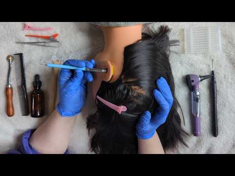 ASMR - Ear and Scalp Spa - Ear Cleaning and Scalp Checking Role Play - Gloves - Soft Spoken