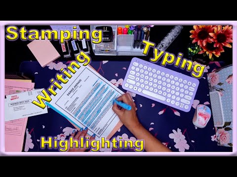 ASMR | Office Sounds | Paperwork | Typing | Stamping | Highlighting | Writing | No Talking