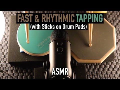 ASMR Fast & Rhythmic Tapping With Sticks On Drum Pads (No Talking)