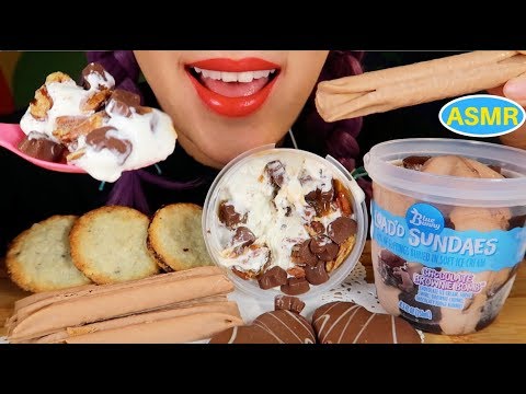 ASMR LOAD’D SUNDAE CHOC BROWNIE BOMB+SALTED CARAMEL PECAN EATING SOUND|초코브라우니폭탄 선데 먹방|CURIE.ASMR