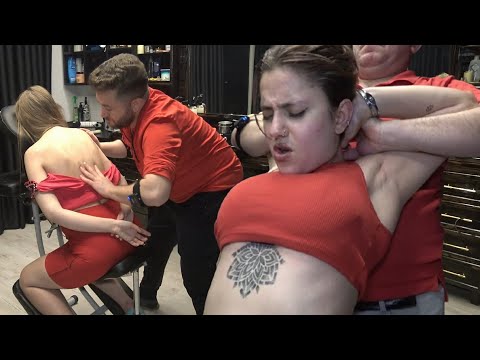 TICKLISH AND ENJOY LADY'S ASMR MASSAGE + CRACKS + head,face,back,chest,belly,foot,armpit,hip massage